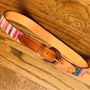 ✔️Guatemala Colorful Leather and Canvas Belt